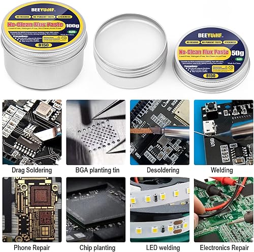 Miniatura 6 de 3.52oz/100g Flujo de soldadura, sin pasta de flujo de soldadura limpia, fundente para soldadura, flujo de soldadura SMD para electrónica PCB SMD BGA