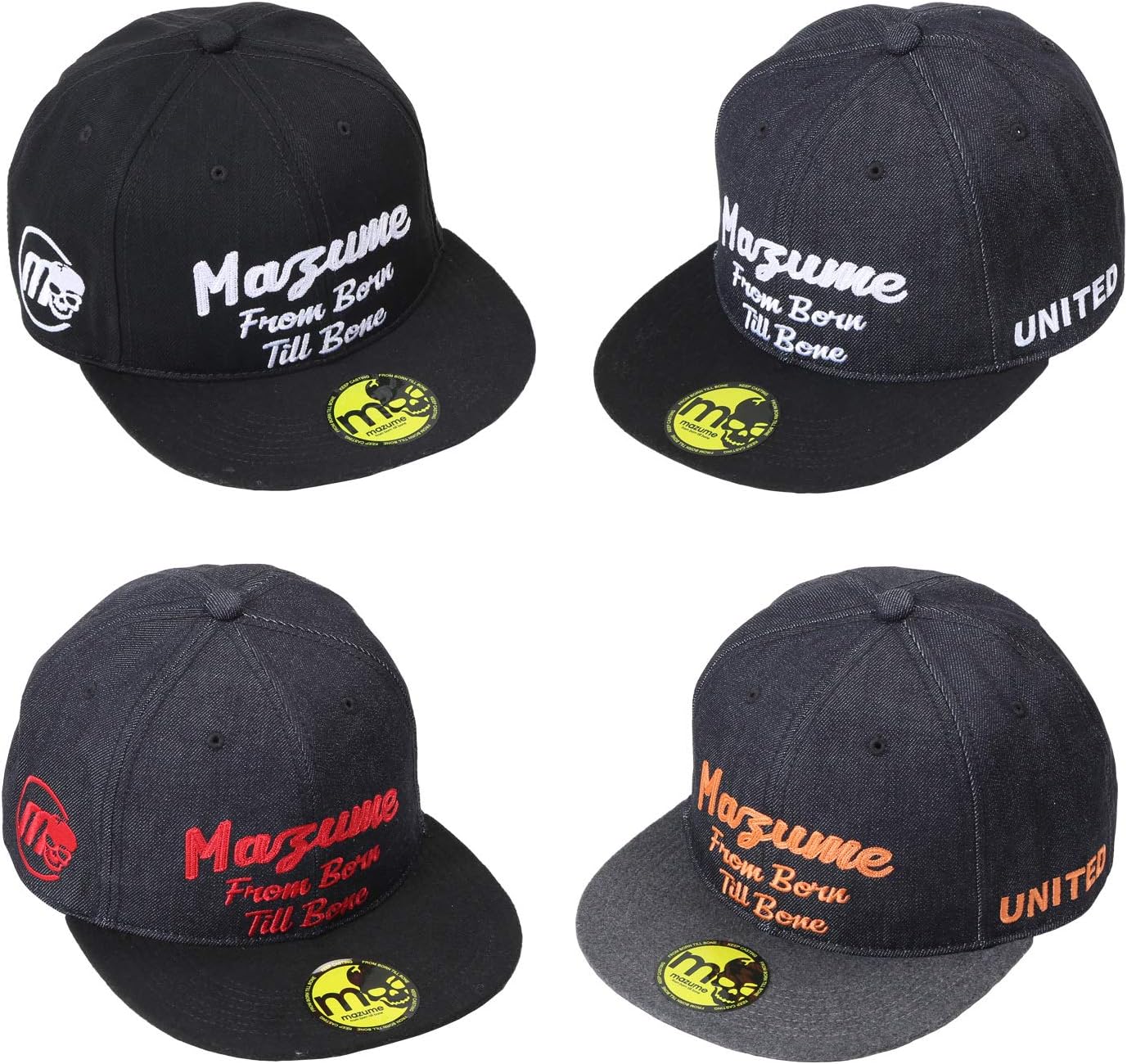 Amazon マズメ Mazume Flat Cap デニムii Mzcp 409 02 ネイビー レッド フリー マズメ Mazume 帽子