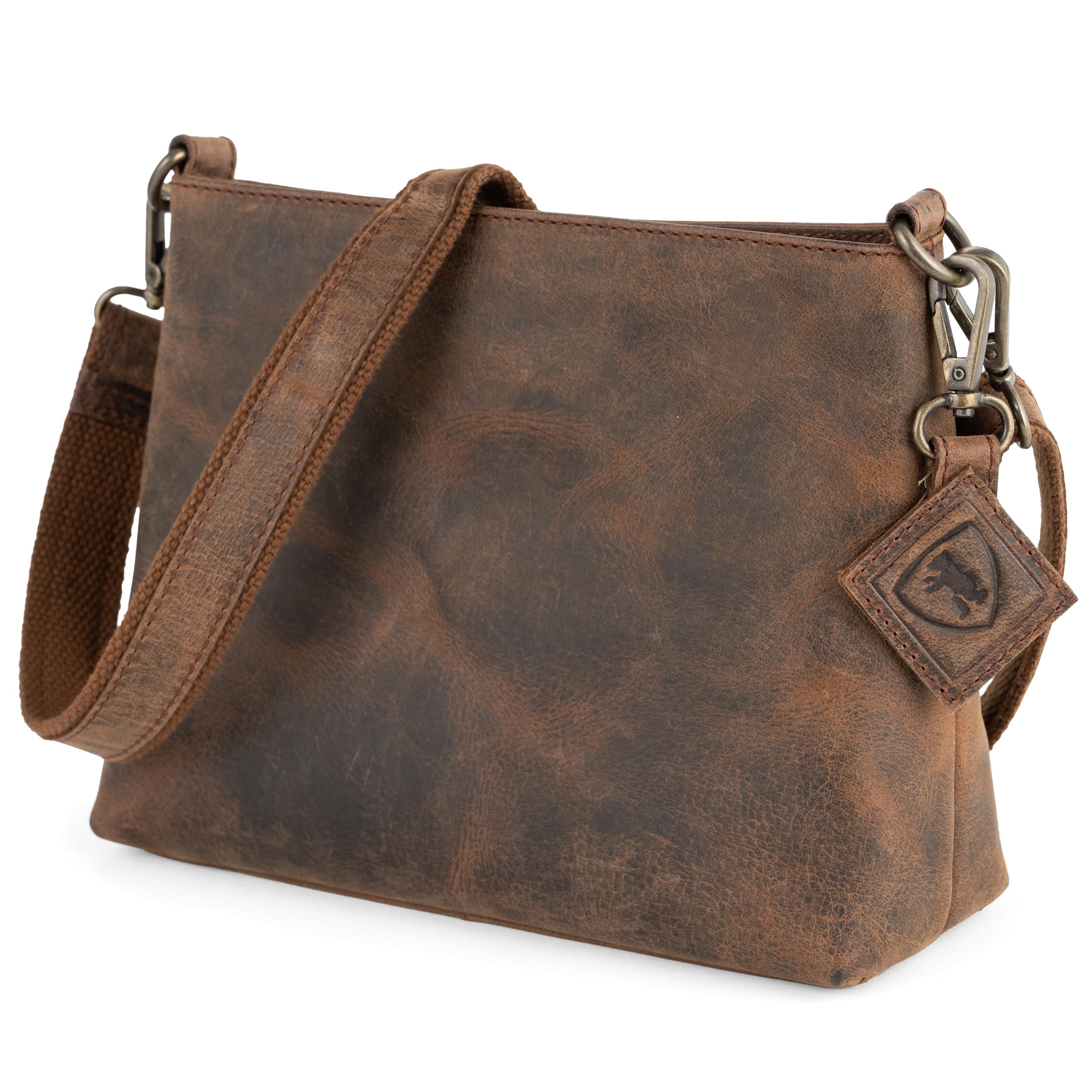 Berliner Bags Vintage Umhängetasche Marbella S, Mittelgroße Schultertasche Crossbody Bag aus Leder, Handtasche für Damen