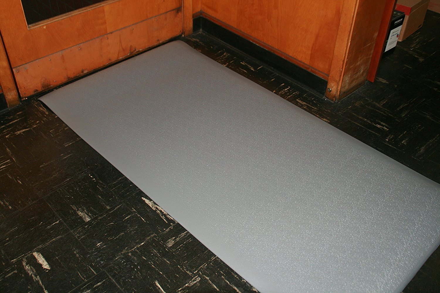 Rhino Mats CST-3672-38G Comfort Step Textured Vinyl Foam Anti-Fatigue Mat, 3' Width x 6' Length x 3/8" Thickness, Gray