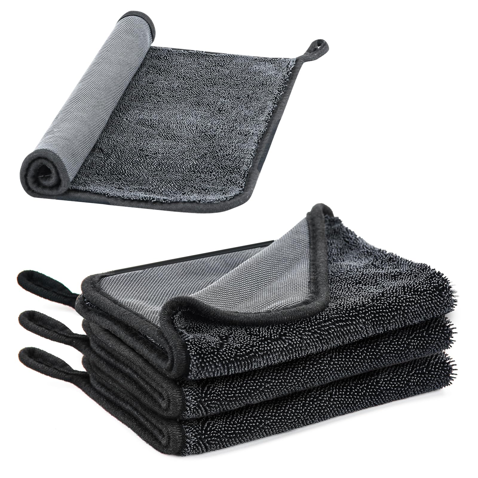 Yizhet Microfibre Towels, 3 Pcs Cleaning Cloth Microfibre 600gsm Super Absorbent, Dry Quick, Streak & Lint Free, 40 x 60cm, Multifunctional for Drying Bathrooms, Kitchen, Mirrors, Car