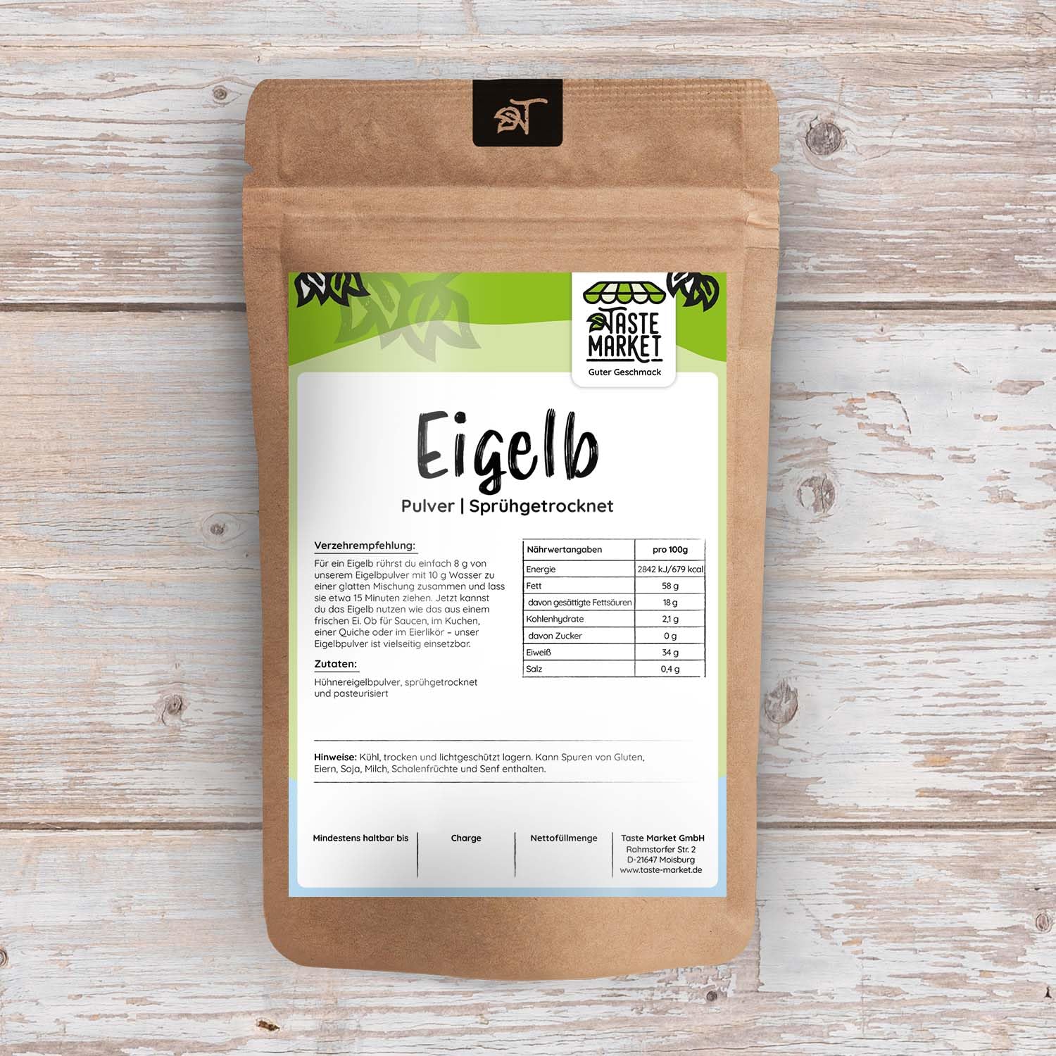 5 kg Eigelb-Pulver | Ei Ersatz | Eipulver sprühgetrocknet | Eigelbpulver | Kochen & Backen | Taste Market