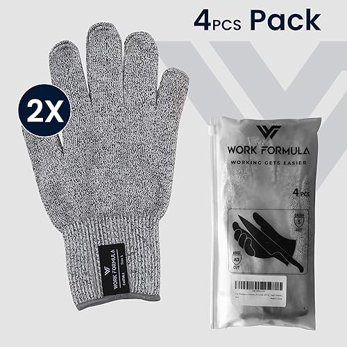 Vista 2 de 4 guantes de cocina resistentes a los cortes de calidad alimentaria, ajuste cómodo para mujeres, hombres, niños, chefs carniceros