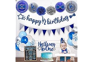Half Birthday Decorations Set for Boys - Ultimate 1/2 Birthday Boy Party Decorations