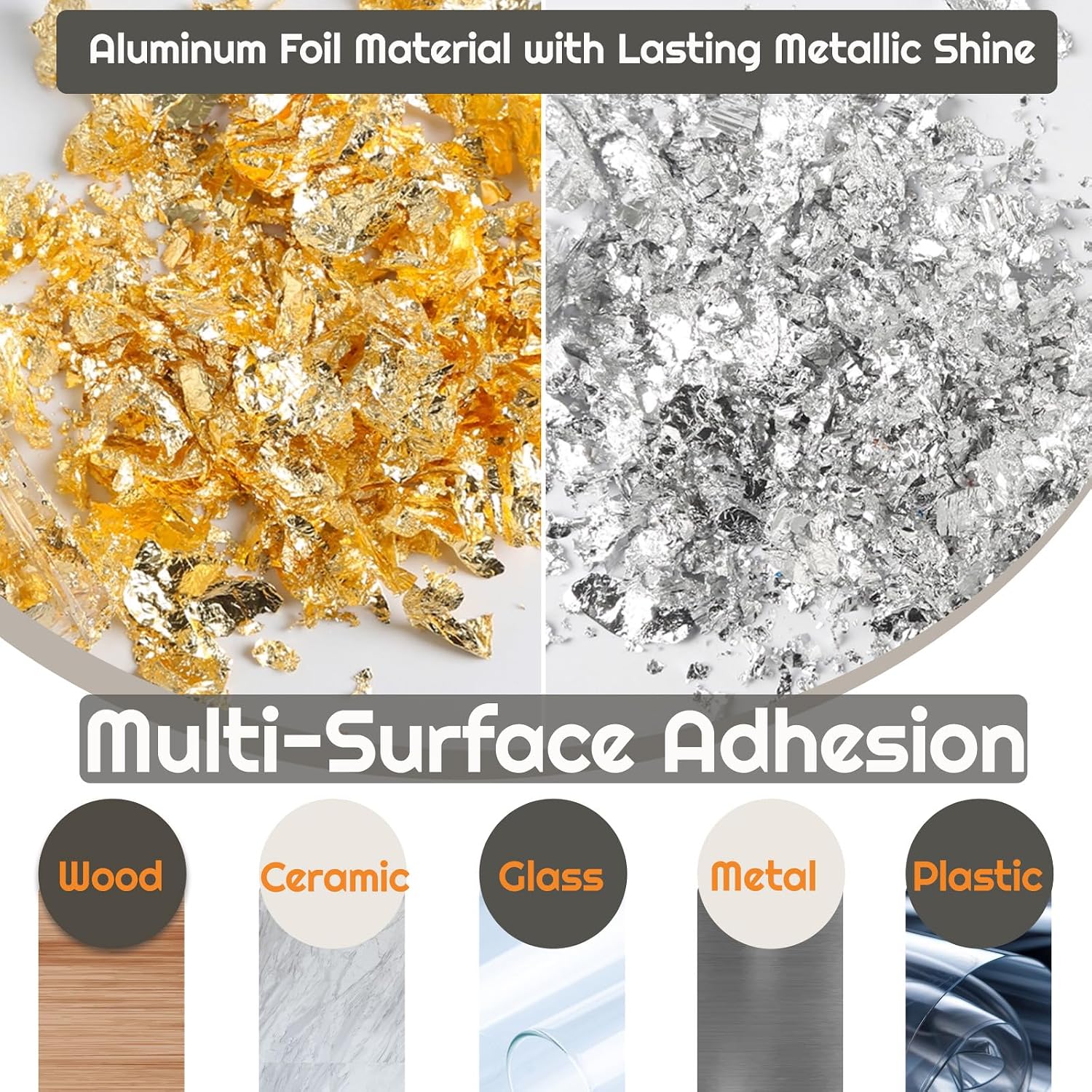 150 Pcs Gold Leaf Sheets for Art, 5.5x5.5 Inch Gold Foil Sheets for Crafts, 3 Colors Metallic Leaf for Nails, Painting, Gilding, DIY Decor - 14x14 cm Aluminum Foil Sheets for Multi-Surface Use