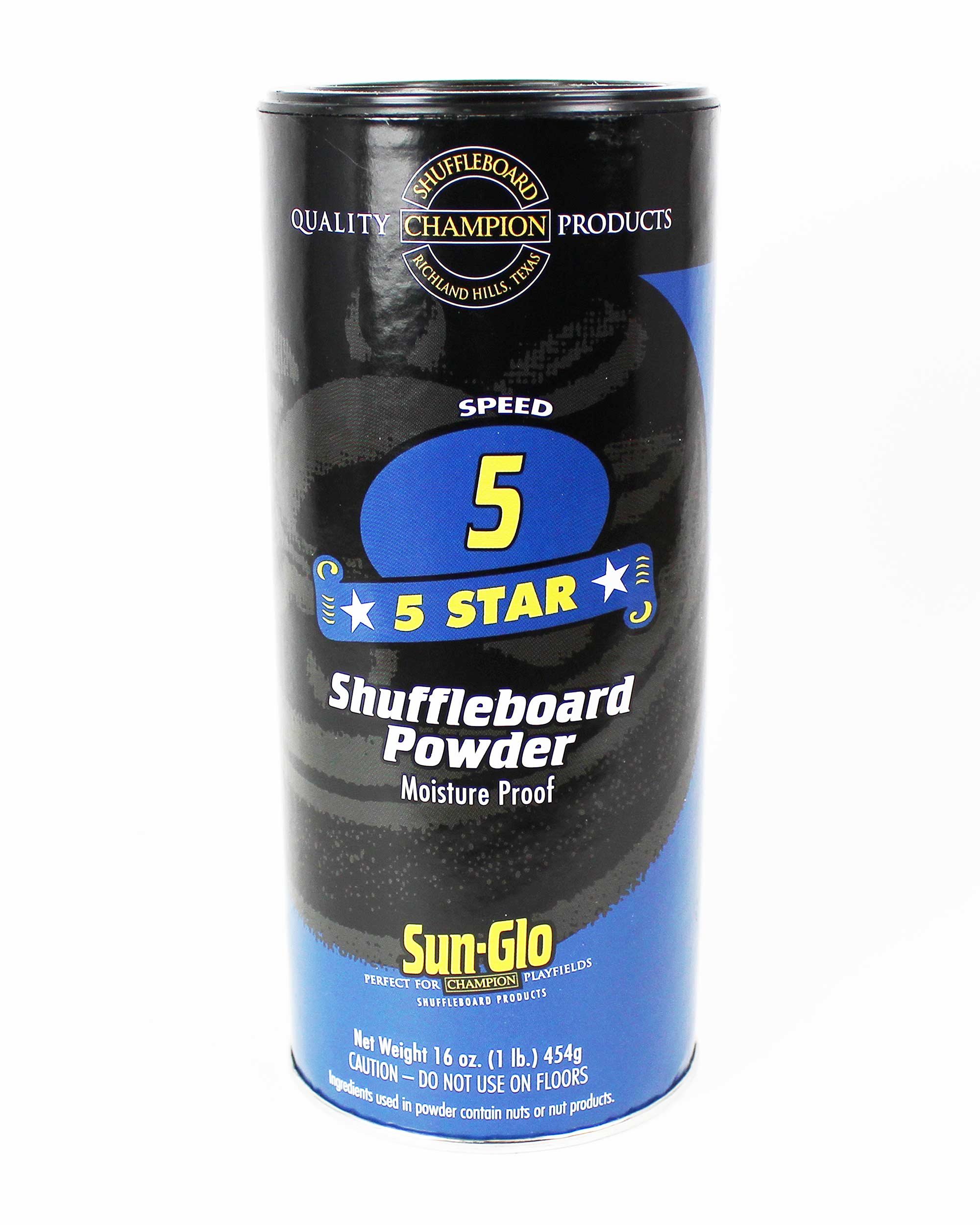 Sun-Glo Speed #5 Shuffleboard Table Powder Wax Bundled with a Shuffleboard Sweep