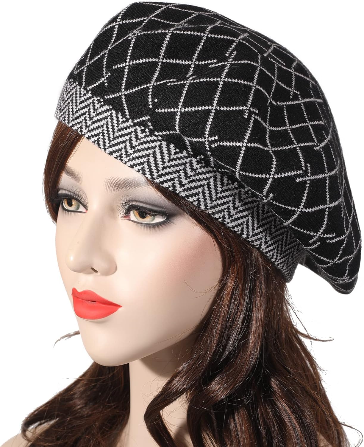 ZLYC Womens French Beret Hat Reversible Knitted Thickened Warm Cap for Ladies Girls - Image 3