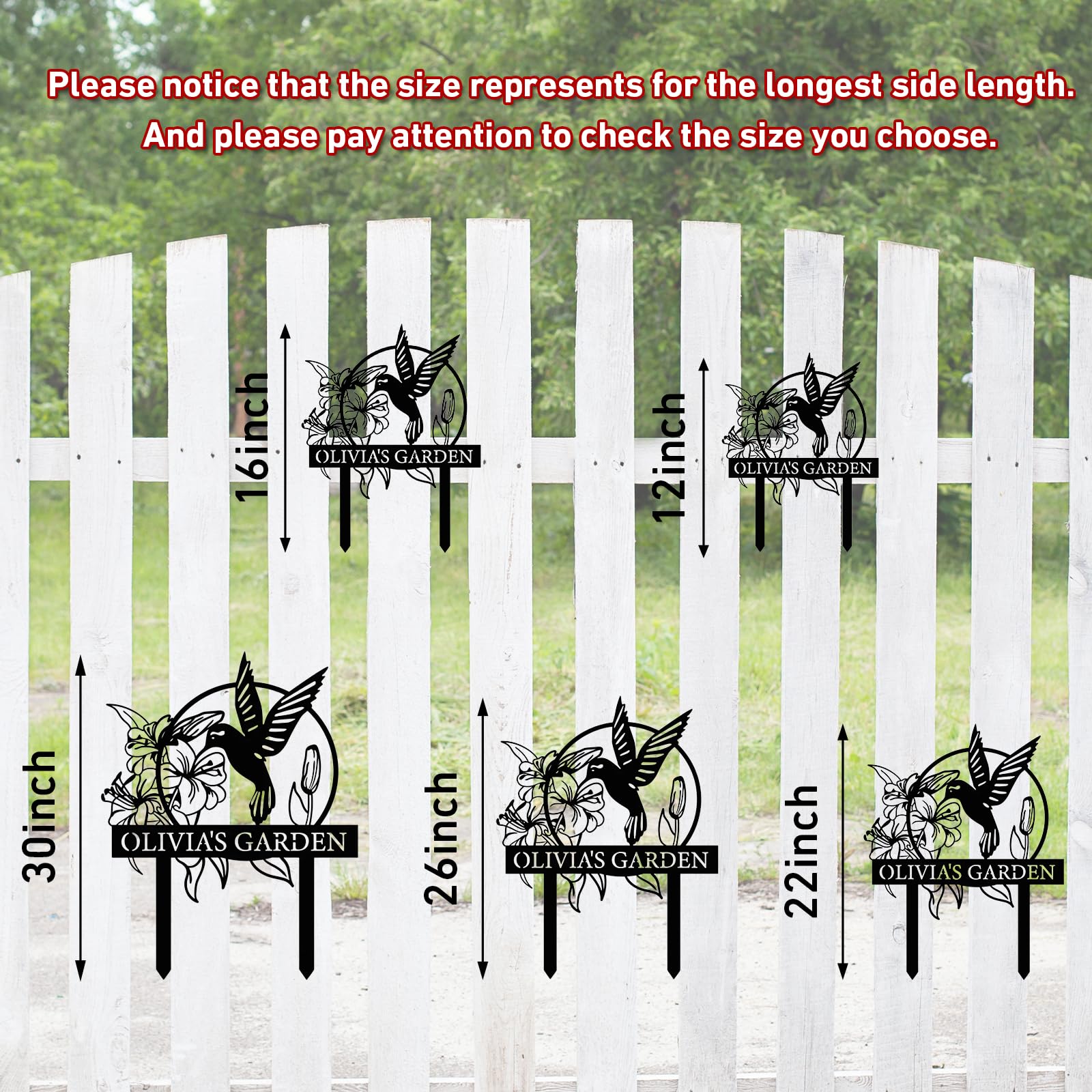 Personalized Garden Signs | Garden Stake Metal Sign | Custom Garden Sign | Customized Bird Garden Name Sign Yard Sign| Garden Signs Decorative Outdoor | Personalized Camping Gifts