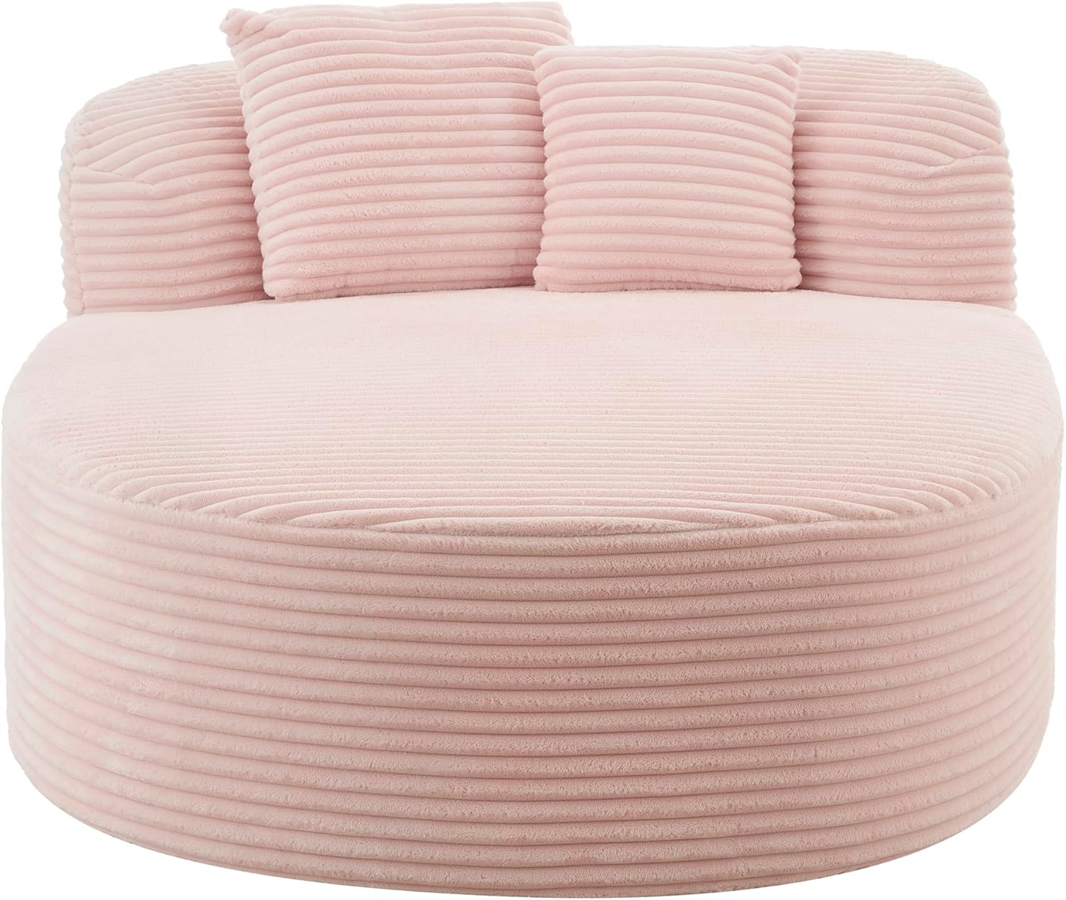 Ball & Cast Chaise Lounges Indoor,Corduroy Upholstered Cloud Couch with 2 Pillows,Sleeper Couches Reading Chaise W/Deep Seat,Compression Sofa Bed for Living Room,No Assembly Required,Pink,51.6"
