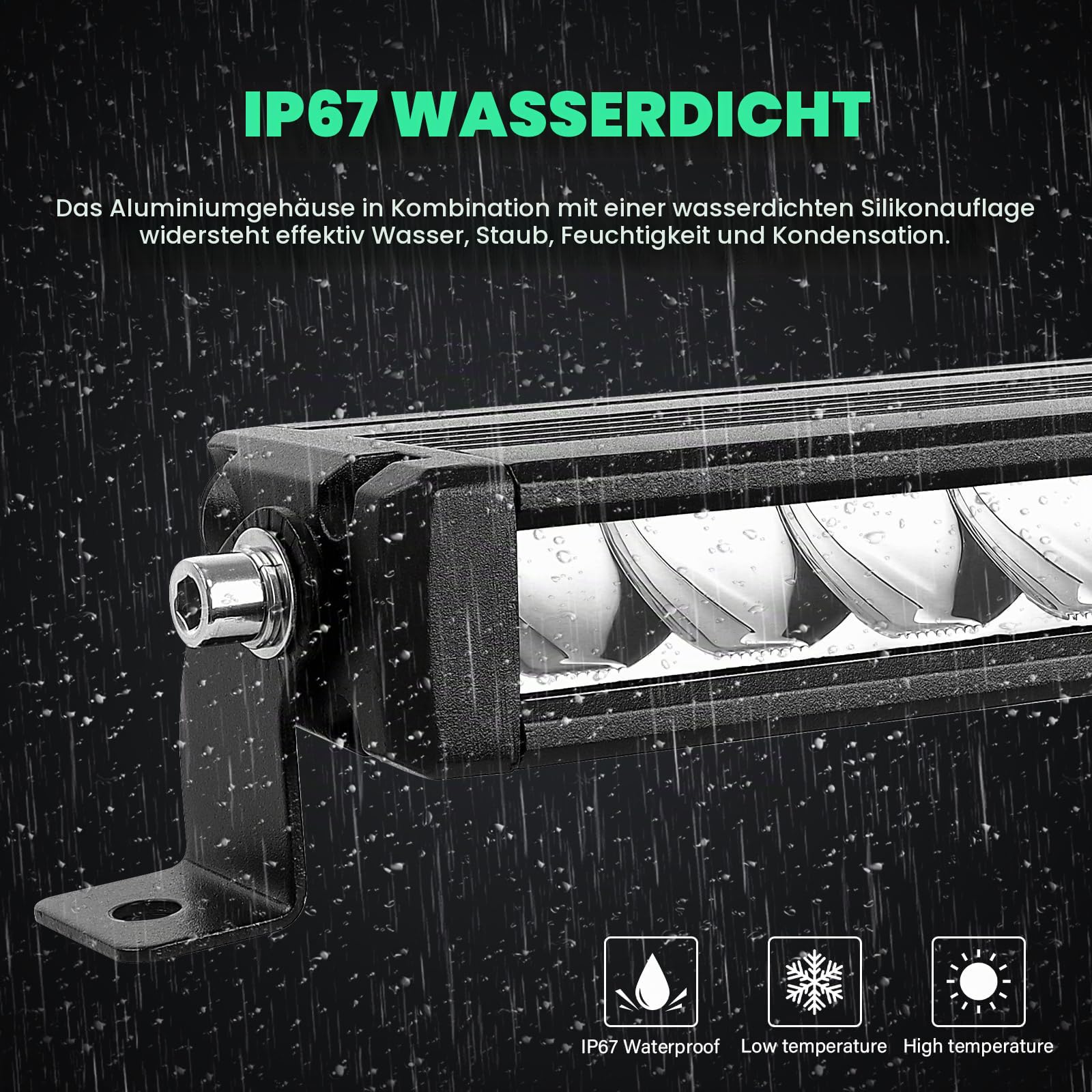 RIGIDON 33 Zoll 84cm 90W 9000lm außen led lichtleiste mit 12v kabelbaum kit | alu lightbar, 6000K weiß, wasserdichte, offroad beleuchtung, arbeitsscheinwerfer, für auto ATV KFZ LKW 4x4 fahrzeuge traktor