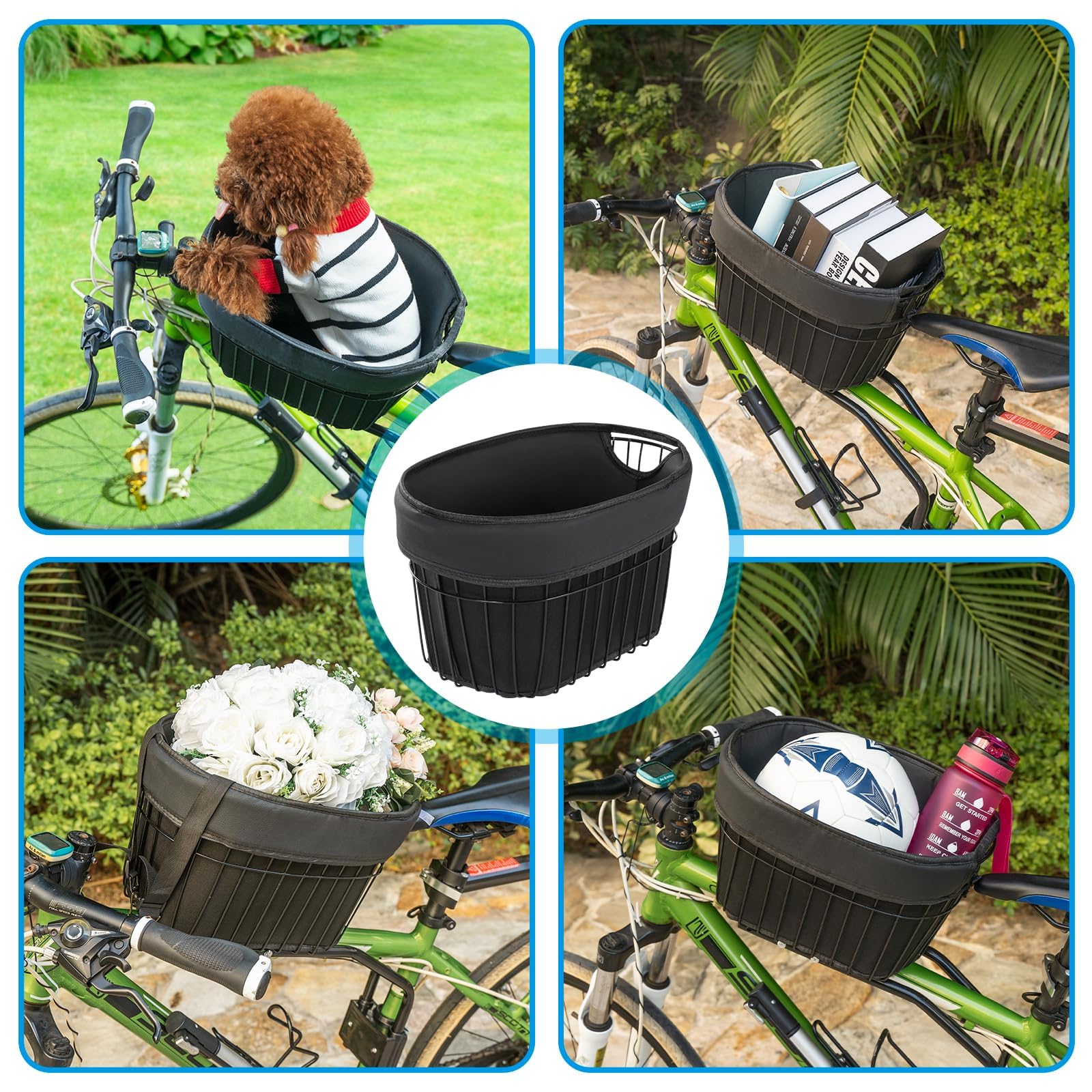 Panier de vélo pour chien avec ceinture de sécurité - Sac de voyage portable pour petits chiens chats jusqu'à 5 kg