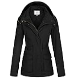 Women's Anorak Military Jacket Lightweight Casual Cotton Coat with Hood