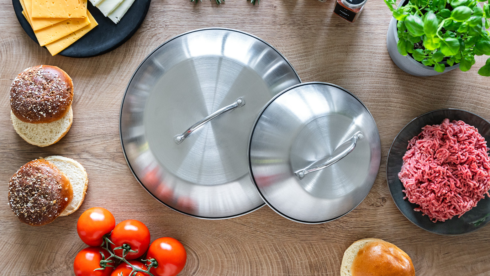 Cloche En Inox Pour Plancha/barbecue - Diamètre 22 Cm - Pour Faire Fondre Le Fromage, Cuire à La Vapeur - Intérieur/extérieur