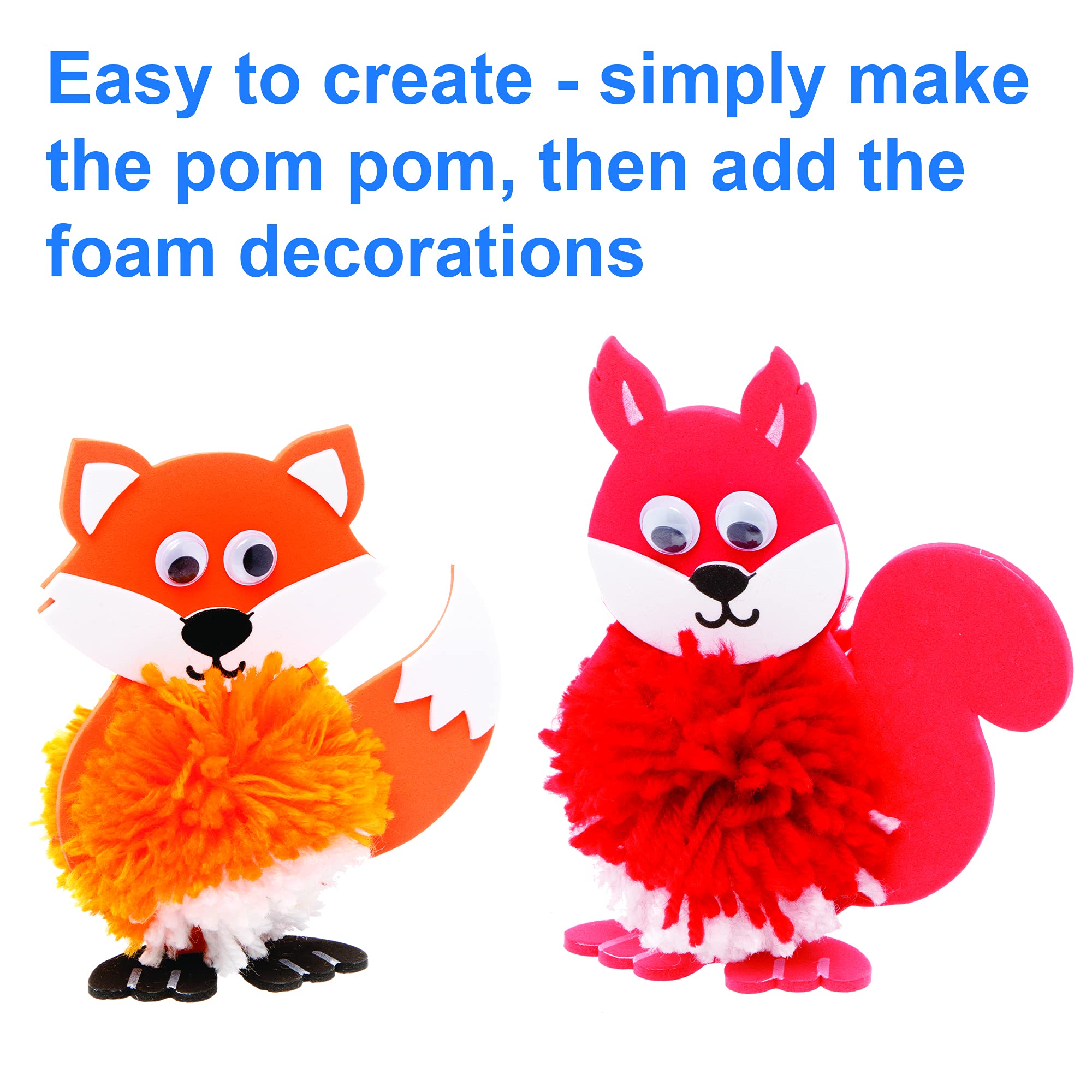 Kit De Pompones De Otoño Baker Ross | 5 Decoraciones De Cartón Adhesivo Para Niños | Manualidades Fáciles