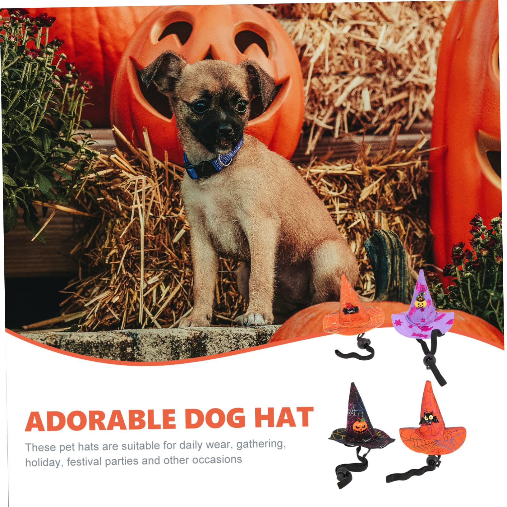 Kisangel 16stücke Teiliges Von Dekorativen Halloween-Witch-hüten Für Haustiere Vielseitige Katzen Und Hundezubehör Für Festlichkeiten Und Cosplay Leicht Bequem Und Auffällig