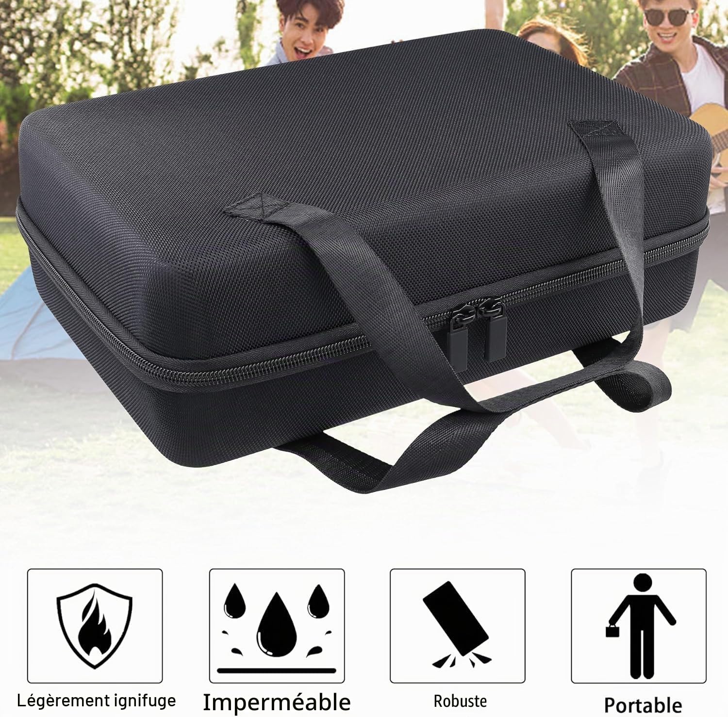 co2CREA Dur Étui de Voyage Rigide Housse Cas pour soundcore Boom 2 Bluetooth Speaker(boîte Seule,Case Only)