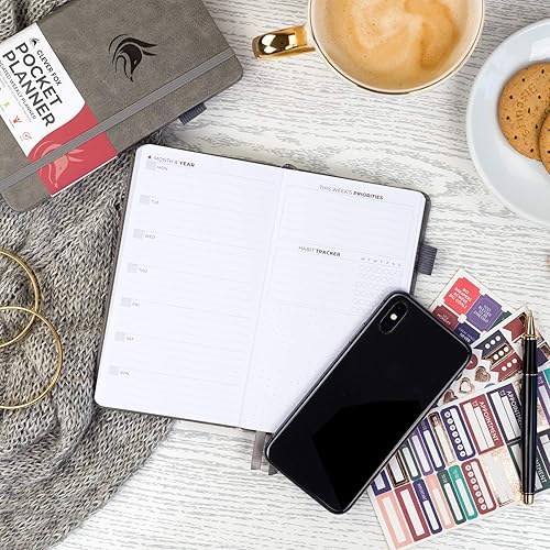 Miniatura 7 de Clever Fox - Agenda semanal de bolsillo - Agenda de metas mensuales y calendario para aumentar productividad, perfecta para bolso Tamaño 3.7" x 6.7