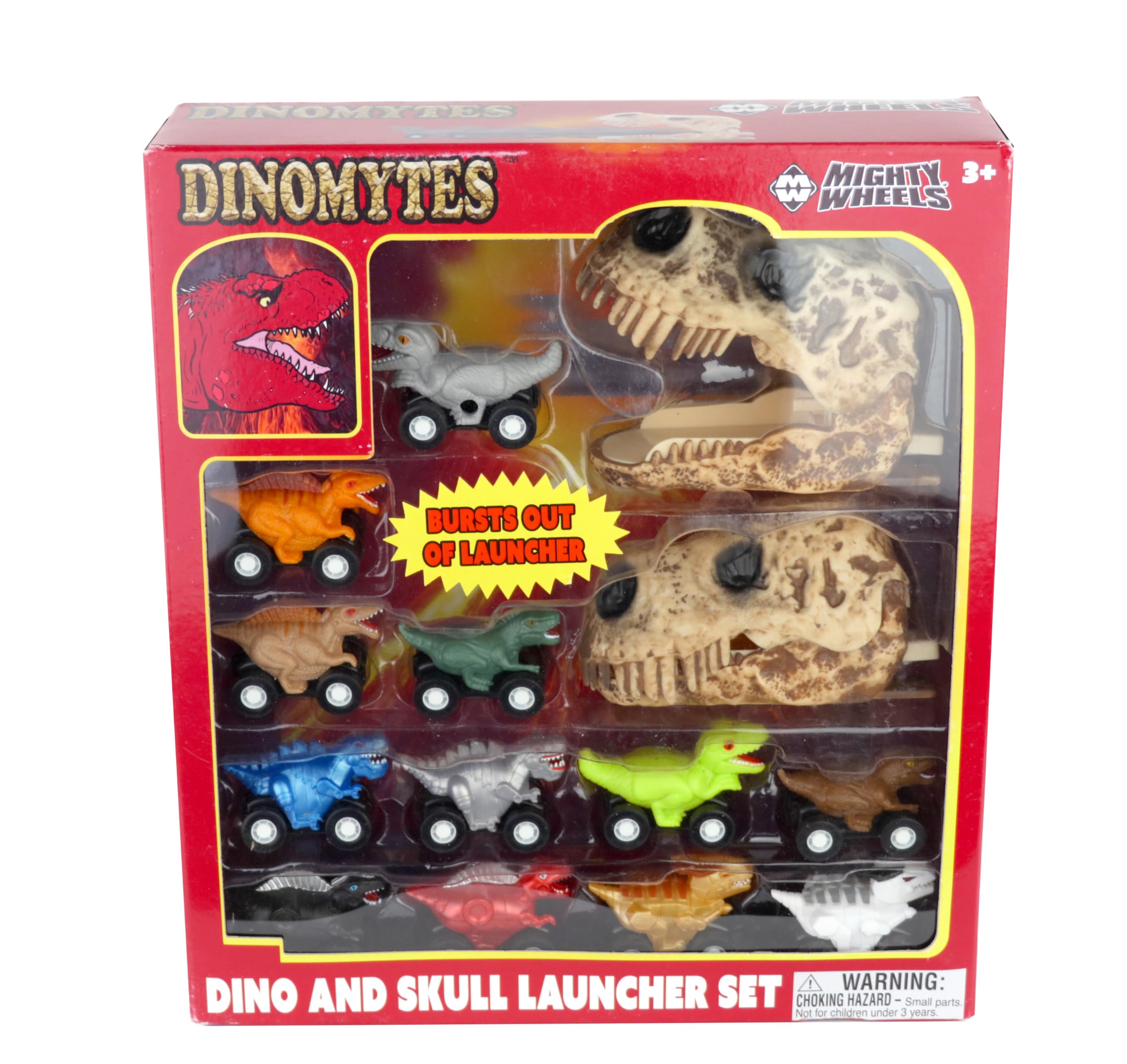 Mighty Wheels Dinomytes™ Dino and Skull Launcher Set, 12 Dino Racer Figures with 2 T-Rex Skull Launchers, Ages 3+