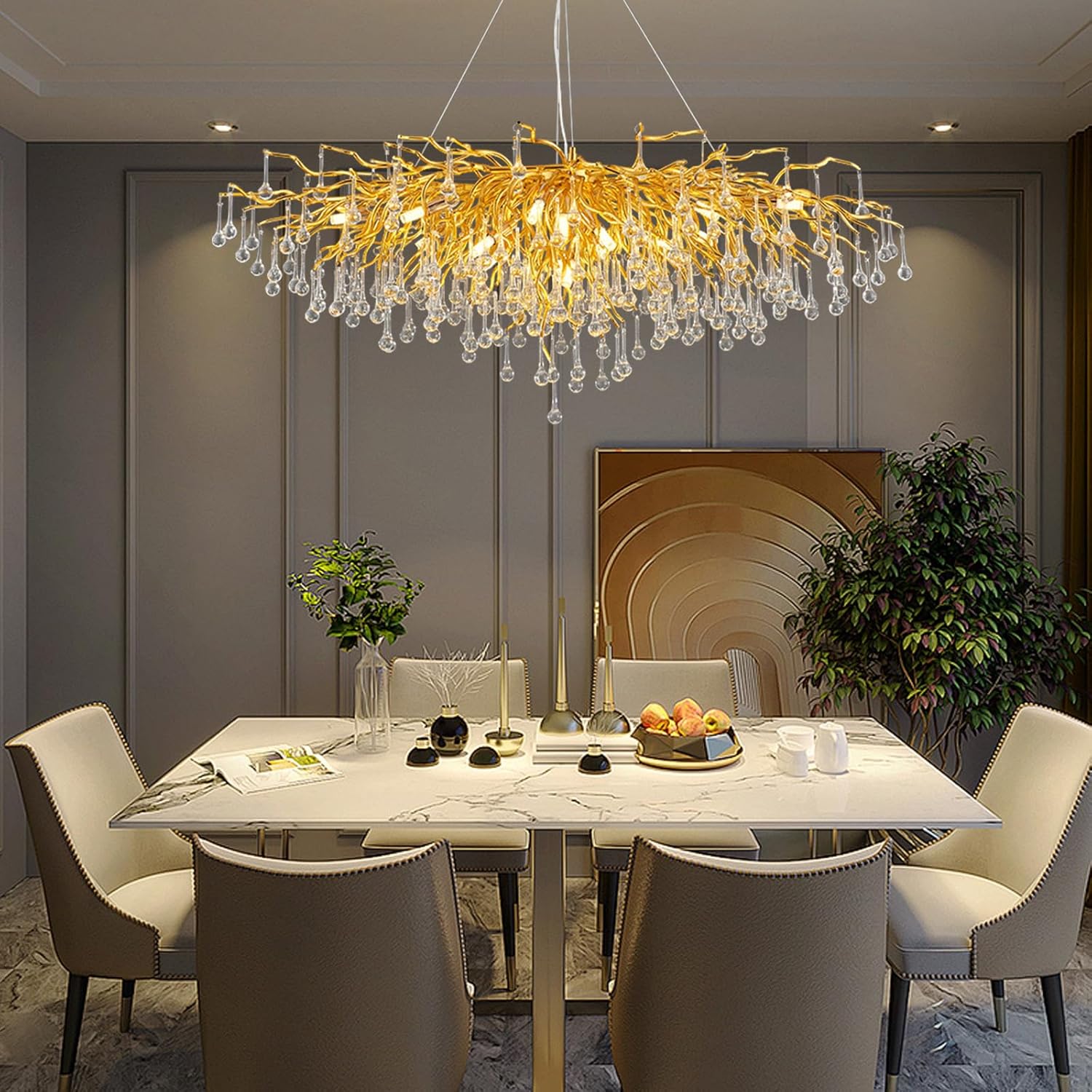 新品　シャンデリア　ゴールド　クリスタル　インテリア　天井照明　ペンダントライト 新品 シャンデリア ゴールド クリスタル インテリア 天井照明