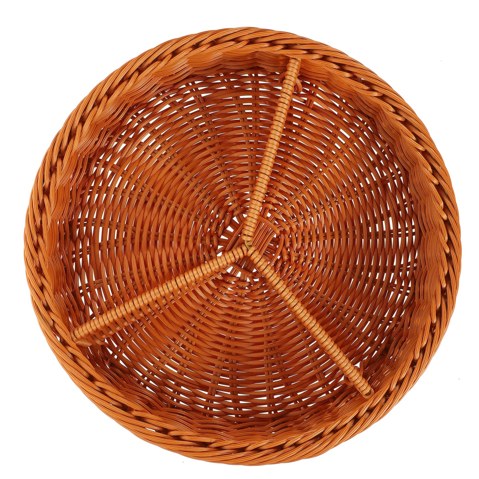 SOLUSTRE Imitation Rattan Woven Storage Basket Multi Grid Compartment Serving Basket for Fruit Bread and Snacks Decorative Organizer for Home Kitchen Parties