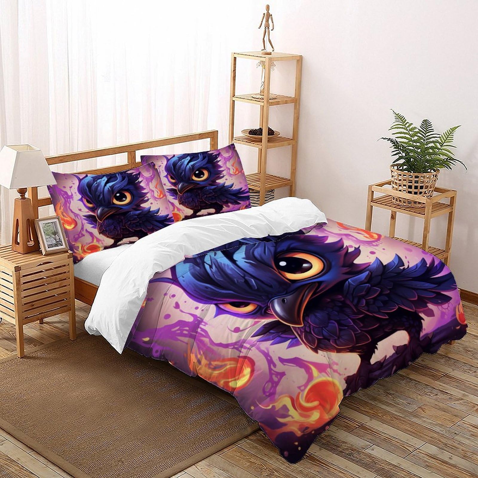 Housse de couette animaux carichaturaux Super King 260x220 cm avec ses 2 taies d'oreiller