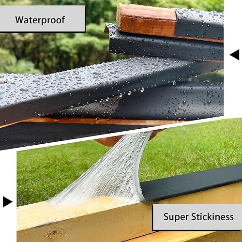 Miniatura 4 de Dongxw Cinta de viguetas de cubierta de 4 pulgadas x 50 pies, cinta de butilo para cubierta, cinta intermitente impermeable para proteger vigas y