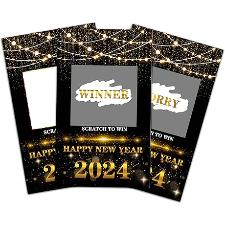 2024 Happy New Year Scratch Off Game Cards