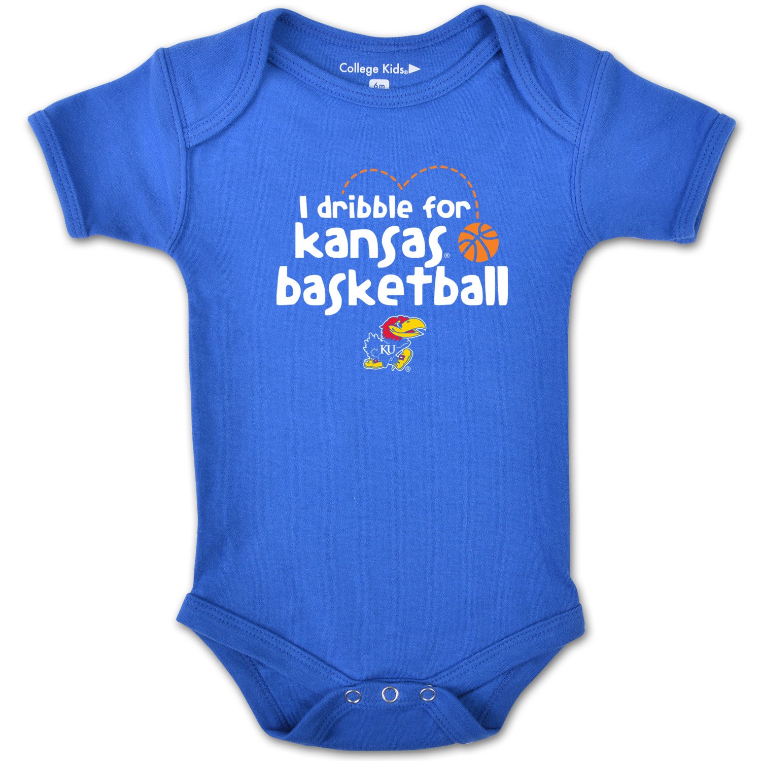 College Kids NCAA Kansas Jayhawks Infant Short Sleeve Bodysuit, 6 Months, Royal