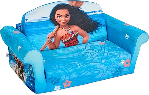 Miniatura 35 de Marshmallow Muebles, Niños 2-en-1 Flip Open Foam Comprimido Sofá, Disney La Sirenita