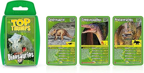 Miniatura 2 de Juego de Cartas Top Trumps Dinosaurs Edición Española, Aprende sobre Tyrannosaurus Rex, Stegosaurus, Giganotsaurus en este Pack Educativo, Regalo y