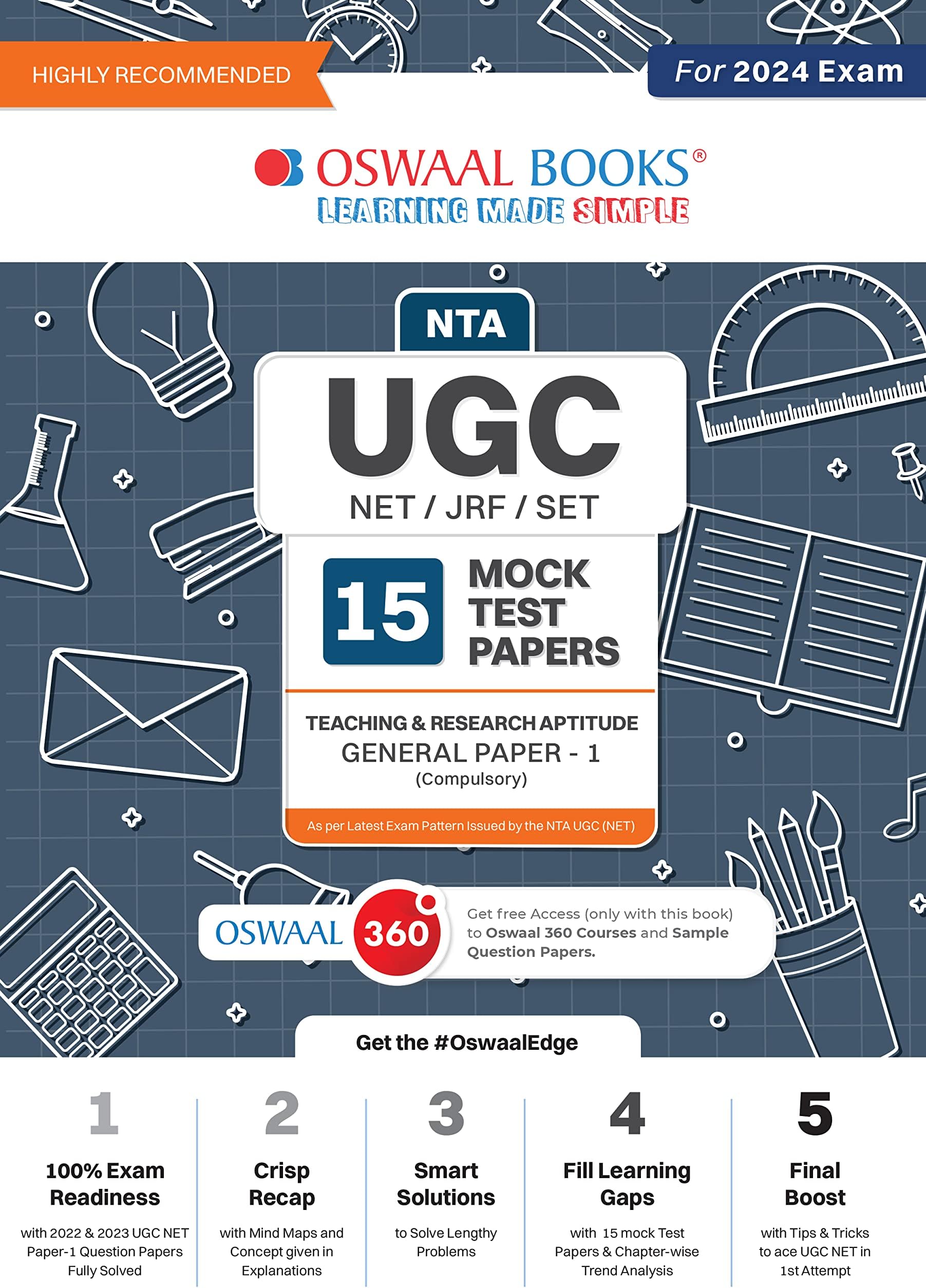 Oswaal NTA UGC NET / JRF / SET MOCK TEST PAPERS TEACHING & RESEARCH APTITUDE GENERAL PAPER - 1 (Compulsory) (For 2024 Exam)