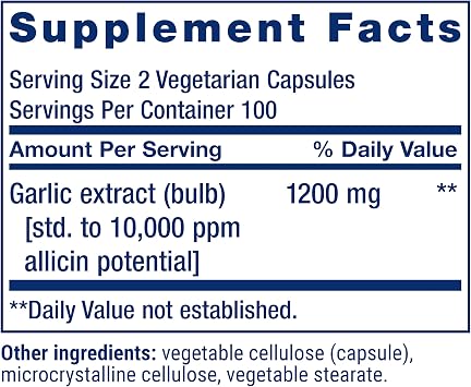 Life Extension Optimized Garlic, 200 Capsules | Supports Heart Health, Immune Function & Cellular Detoxification, Gluten-Free, Non-GMO & Vegetarian