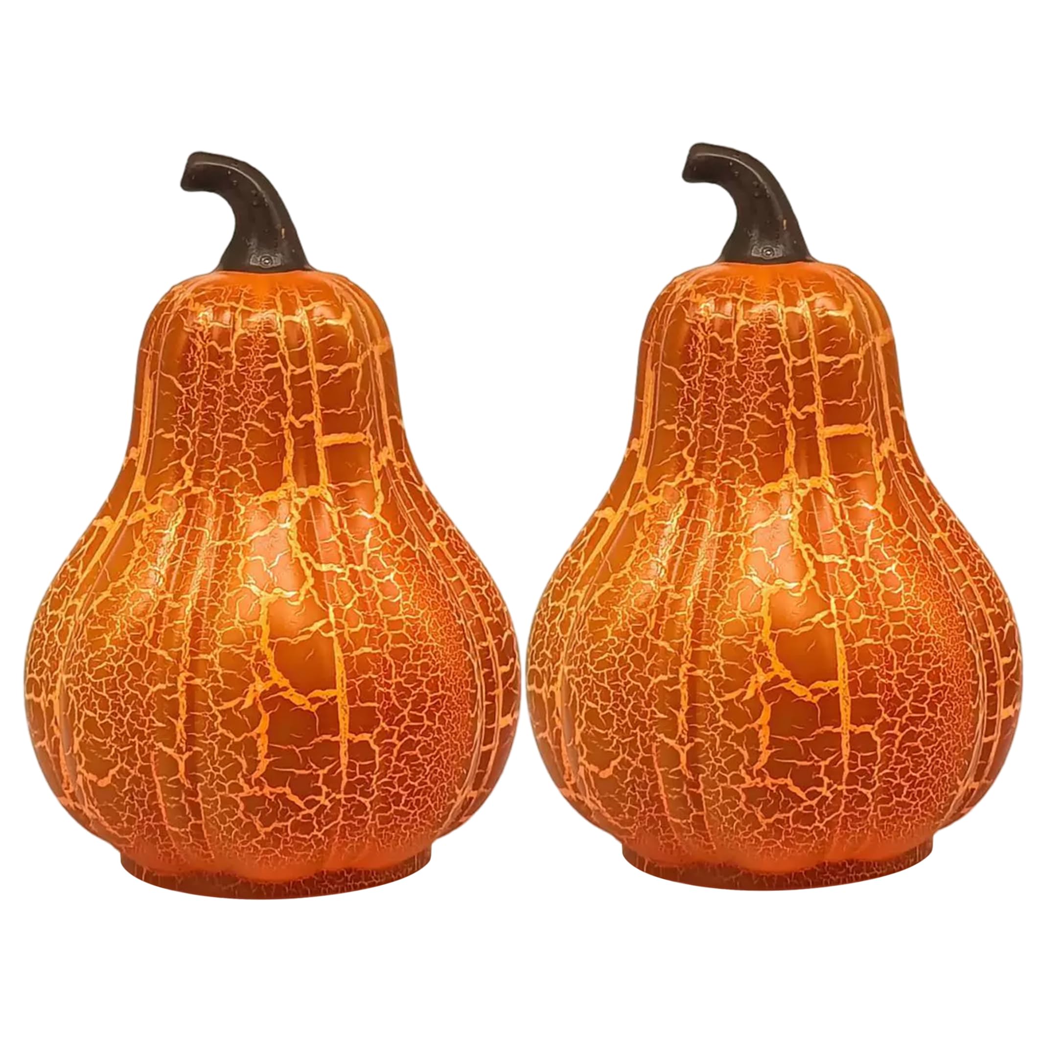 Xdyyjrasa 2-Pack Pumpkin Lamps Twinkling Orange Decor