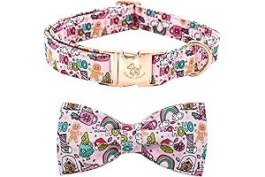 Christmas Dog Collar with Elegant Little Tail and Gingerbread Man Print