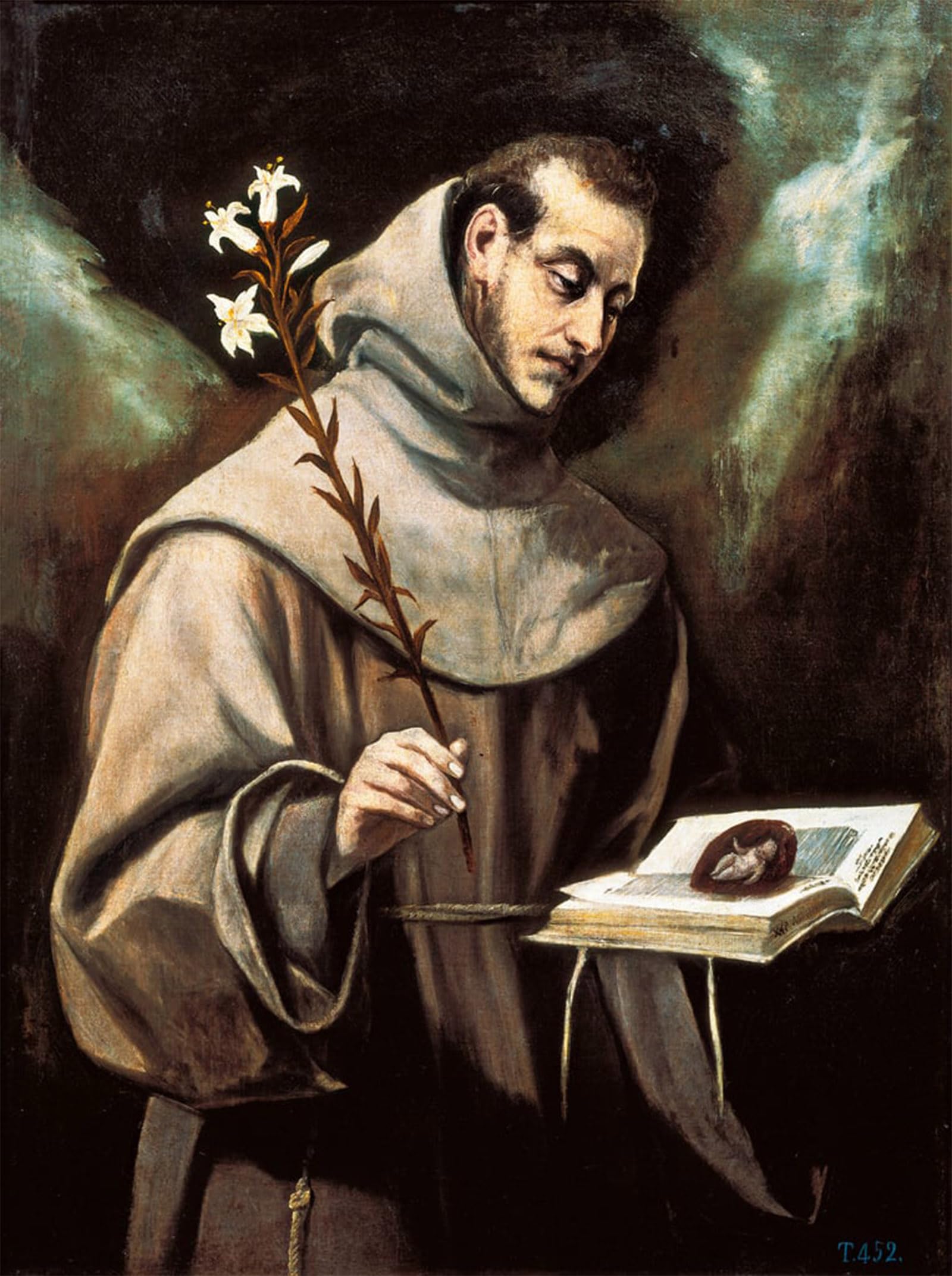 ARTXLXXBN Famous Painting Canvas Artwork Graffiti Print Portrait of Saint Anthony of Padua by El Greco Portrait Canvas Image for Home Decor 60x90cm