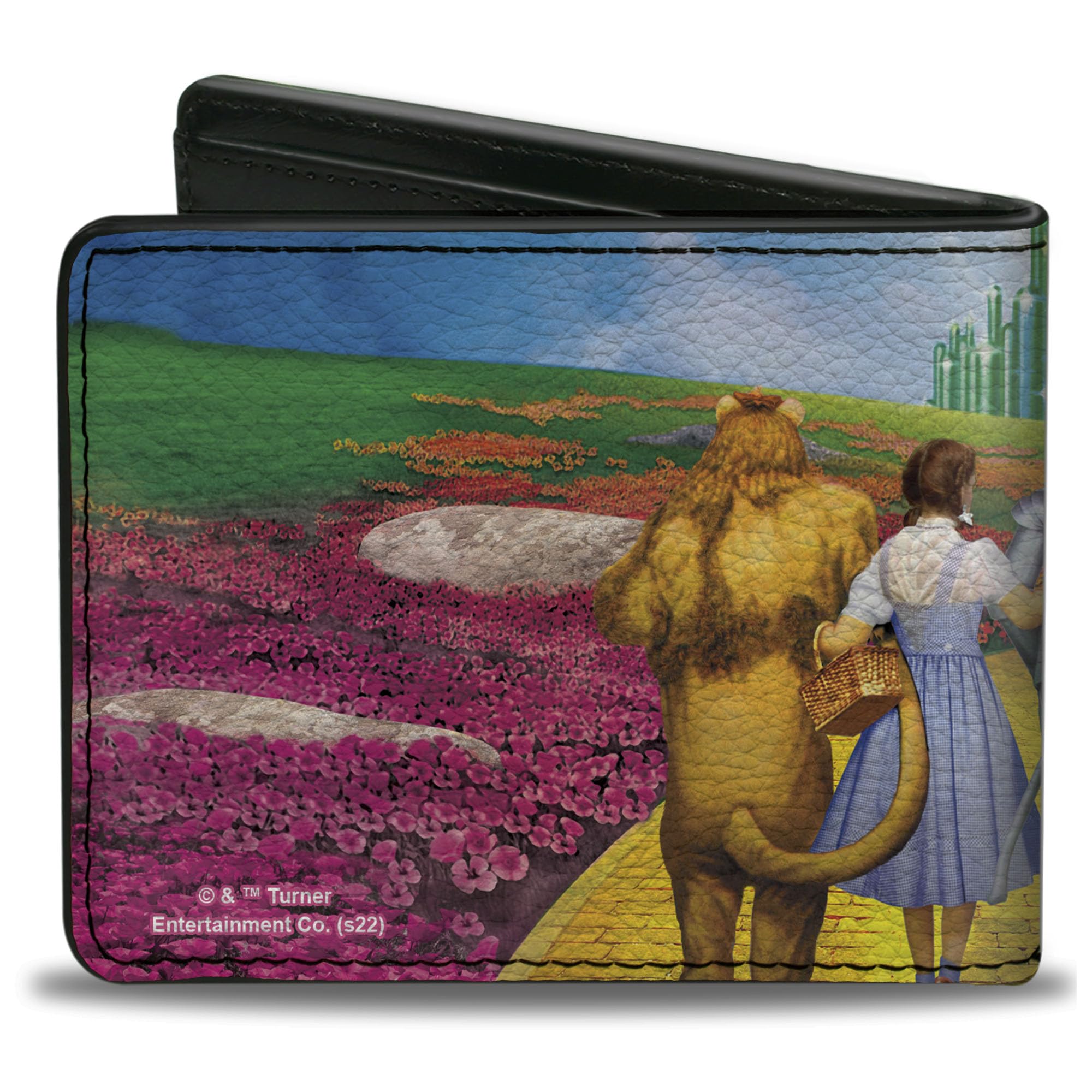 Movies Wallet, Bifold, Wizard of Oz Yellow Brick Road Poppy Field and Emerald City, Vegan Leather