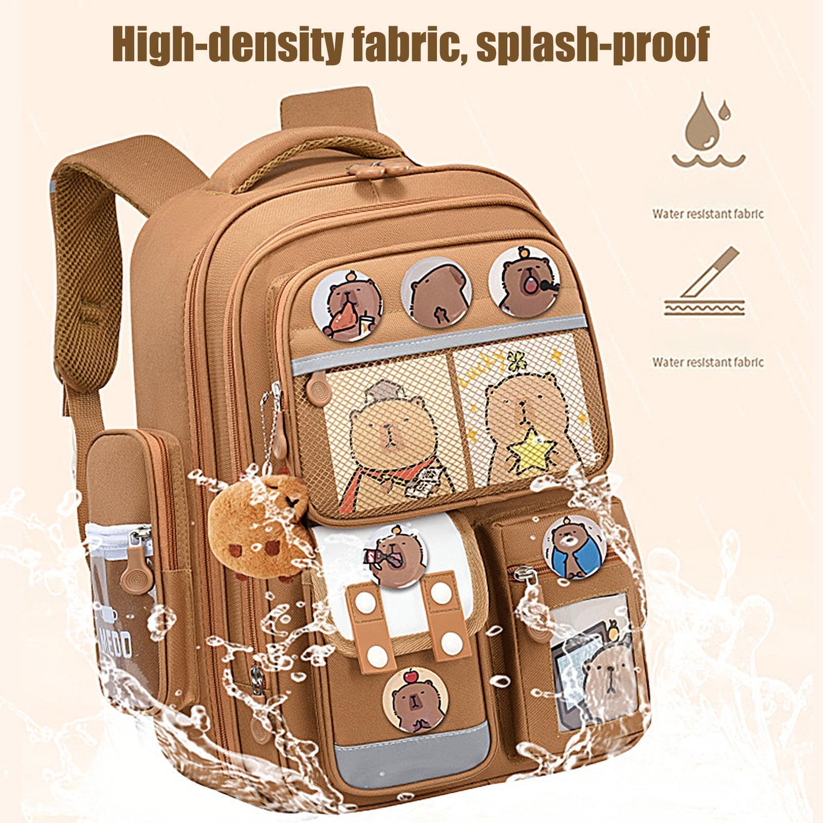 Zaino Divertente Zaino Criceto Multi-Scomparti Impermeabile E Colorato | Include Distintivi, Ciondoli per Bambini, Ragazzi, Libri, Cancelleria, Scuola, Viaggio