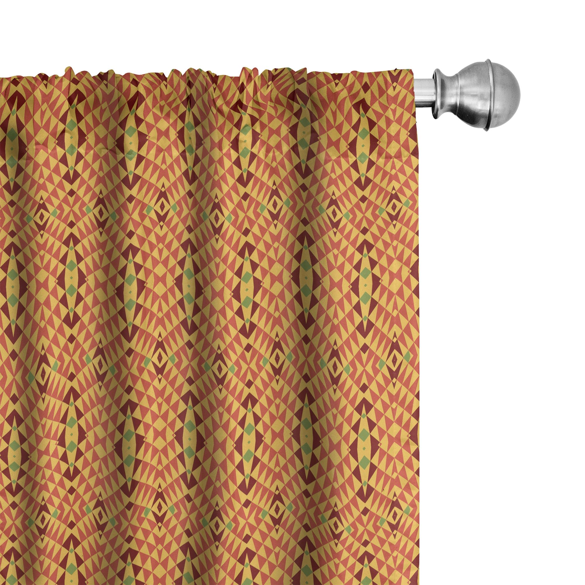 ABAKUHAUS Tenda A Pannello Marocchina, 2 Pezzi, 150x245 Cm, Microfibra, Stile Orientale Retro Folk Art, Colore Azzurro E Giallo, Per Soggiorno E Camera Da Letto