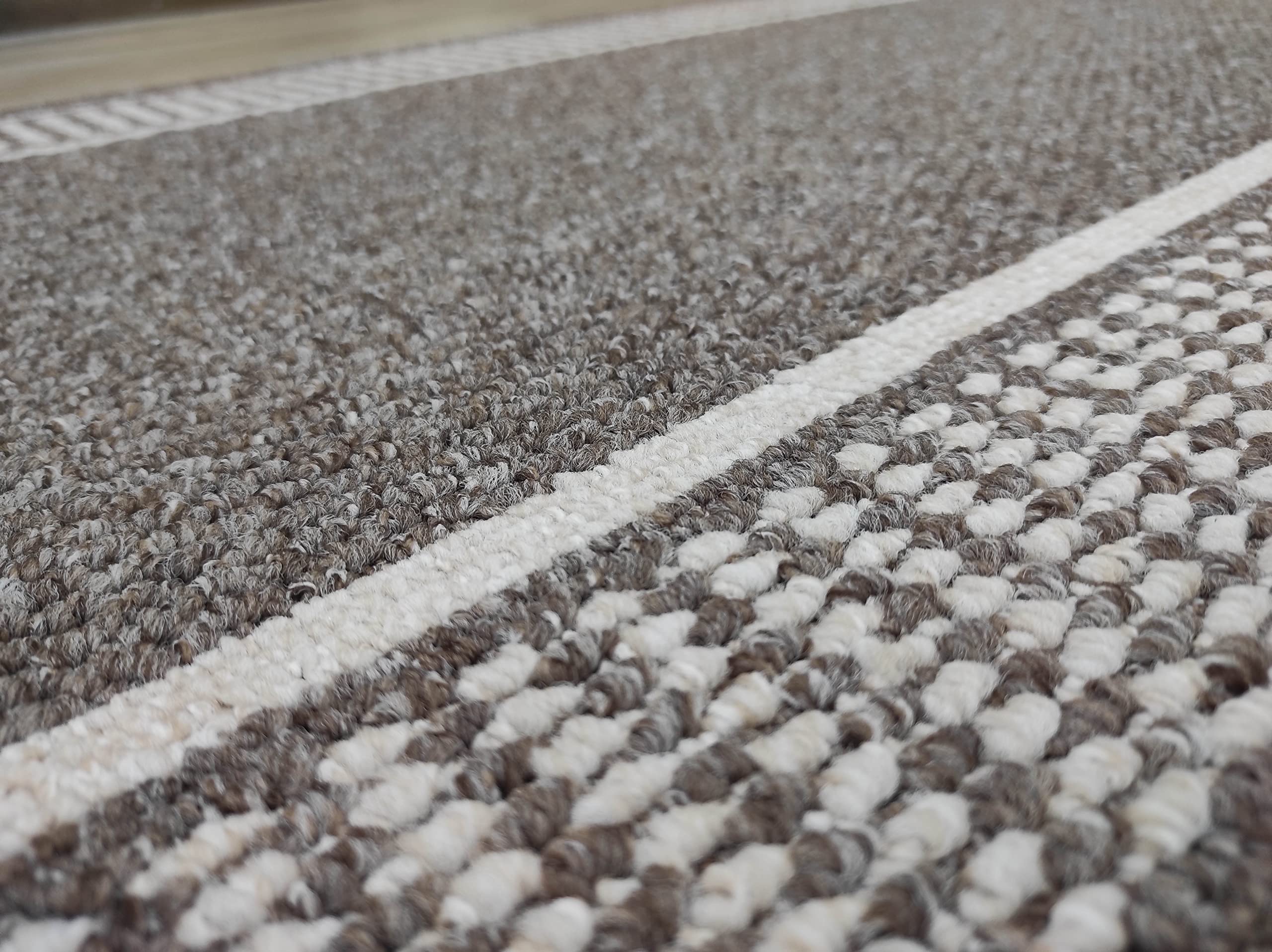 Tadi & Imperio1979 Tapis Long pour Couloir, Cuisine, entrées antidérapantes, Coloris Taupe et Anthracite, Lavable en Machine et à la Main.