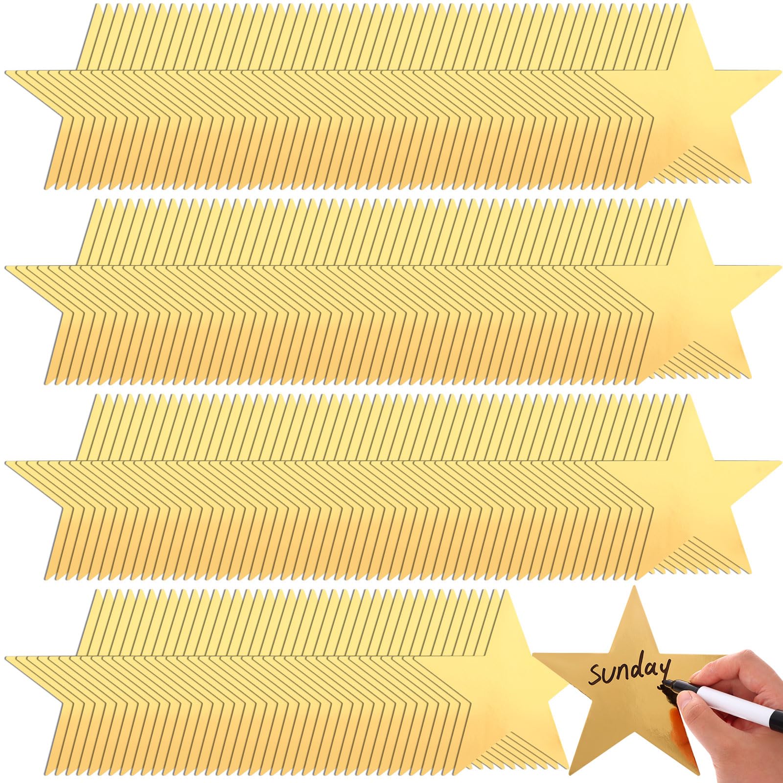 300 Pack Gold Star Cutouts Stars for Bulletin Board Decorations Double Printed Paper Star Decorations for Party Paper Stars for Wedding Party Classroom Wall Party Decoration,6 Inch