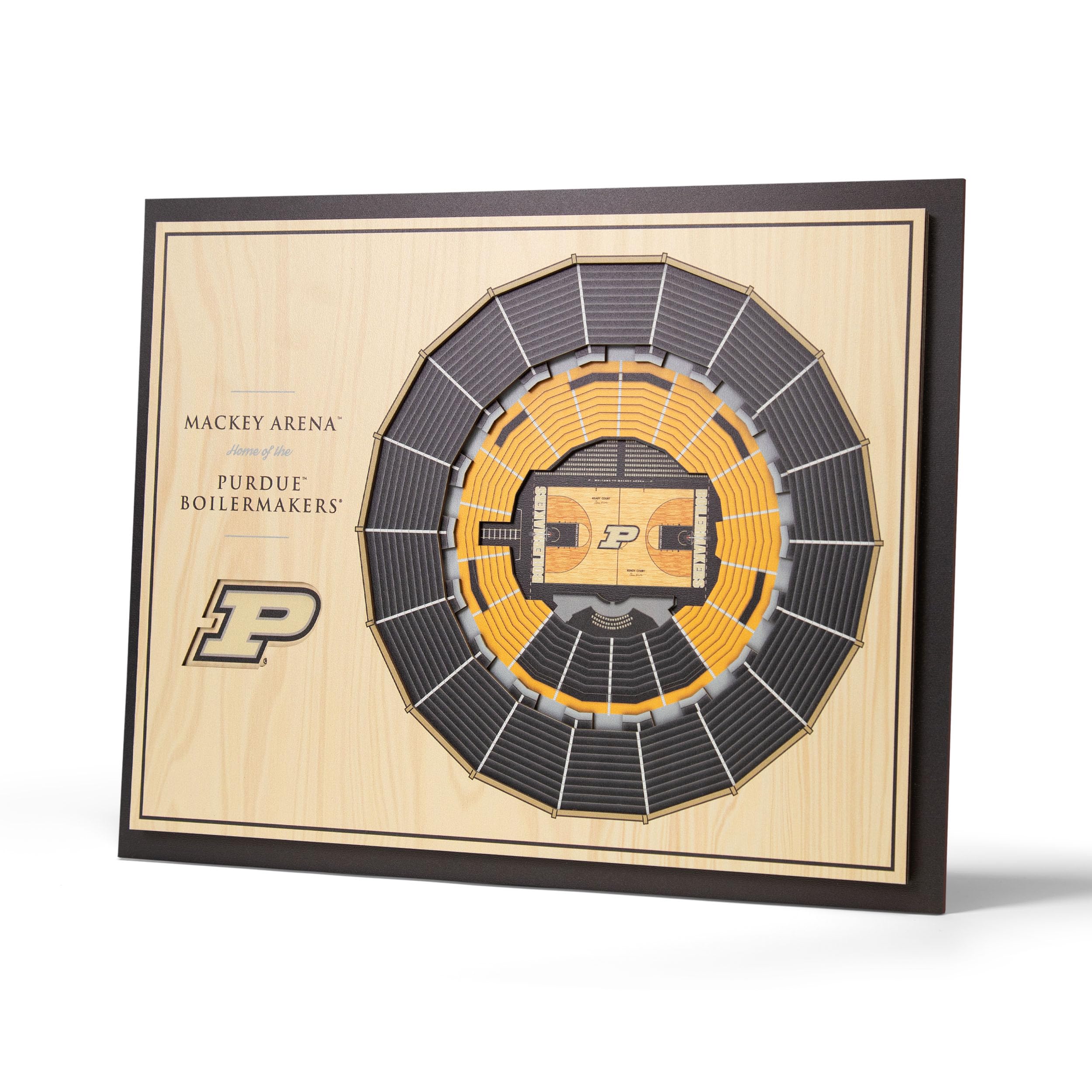 YouTheFan NCAA Purdue Boilermakers BB 5-Layer StadiumView 3D Wall Art - Mackey Arena, 13.00" x 17.00"