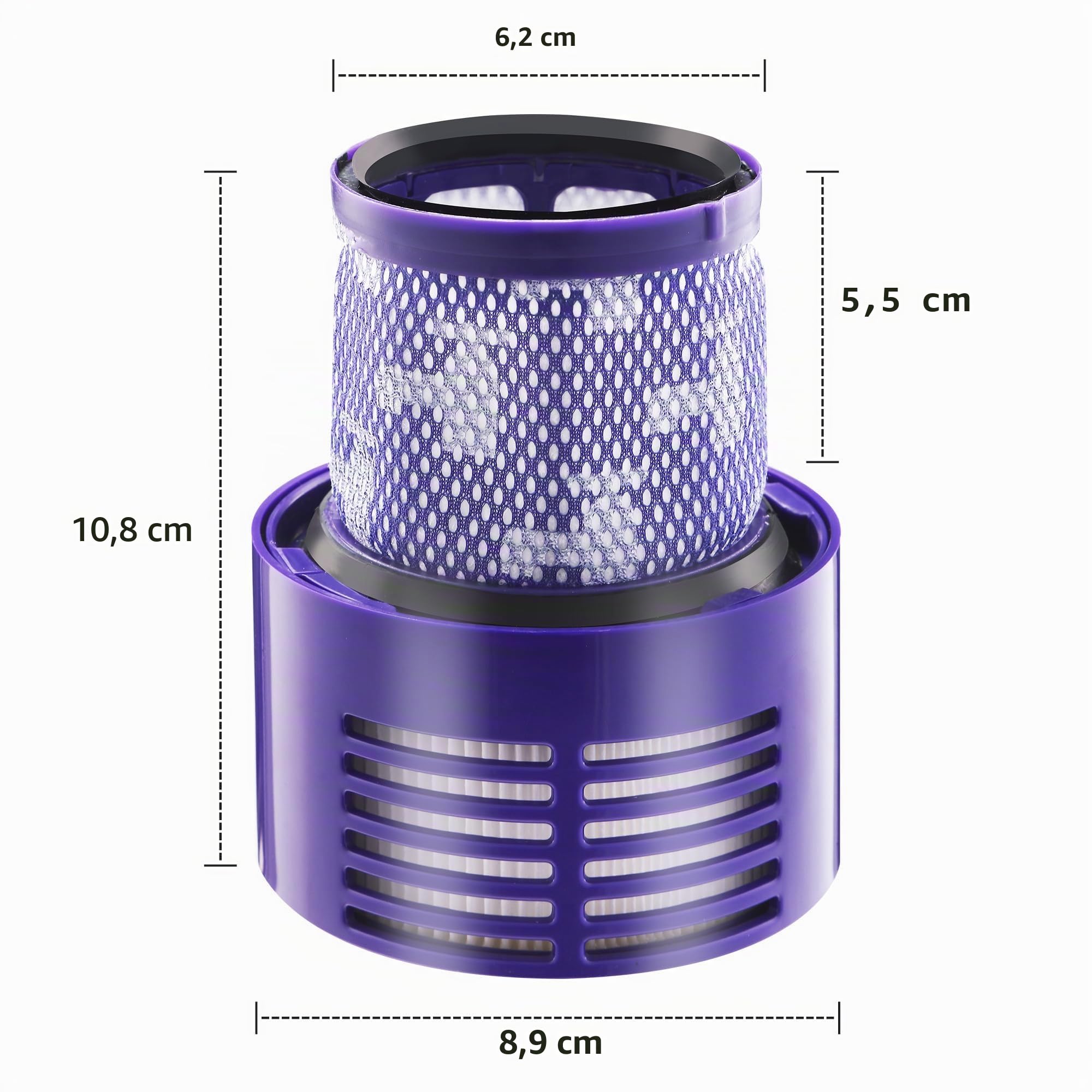Confezione da 4 filtri HEPA con spazzola di pulizia per Dyson V10 SV12, V10 Cyclone Series, V10 Absolute, V10 Animal, V10 Total Clean. Per Filtro Dyson V10 possono filtrare efficacemente l'aria