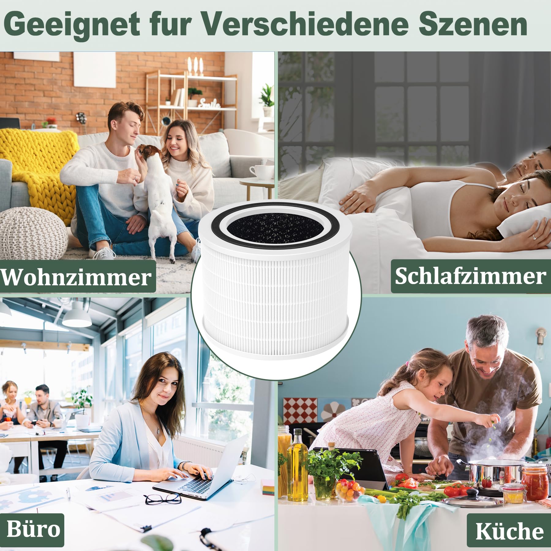 Lot de 2 filtres Core 200S compatibles avec purificateur d'air LEVOIT Core 200S, filtre HEPA 3 en 1, filtre HEPA haute efficacité, filtre de rechange Core 200S-RF, blanc