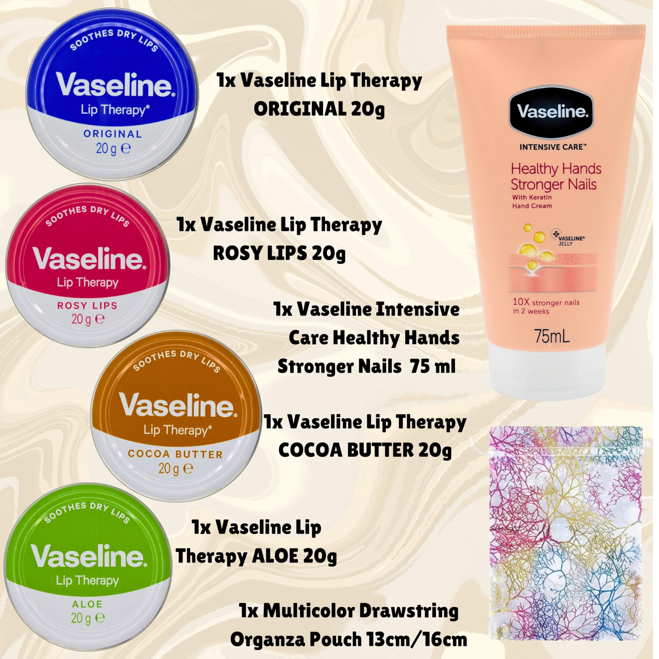 Lip Balm Bundle with Lip Therapy 4 x 20g (Original, Rosy Lips, Cocoa Butter - Image 2