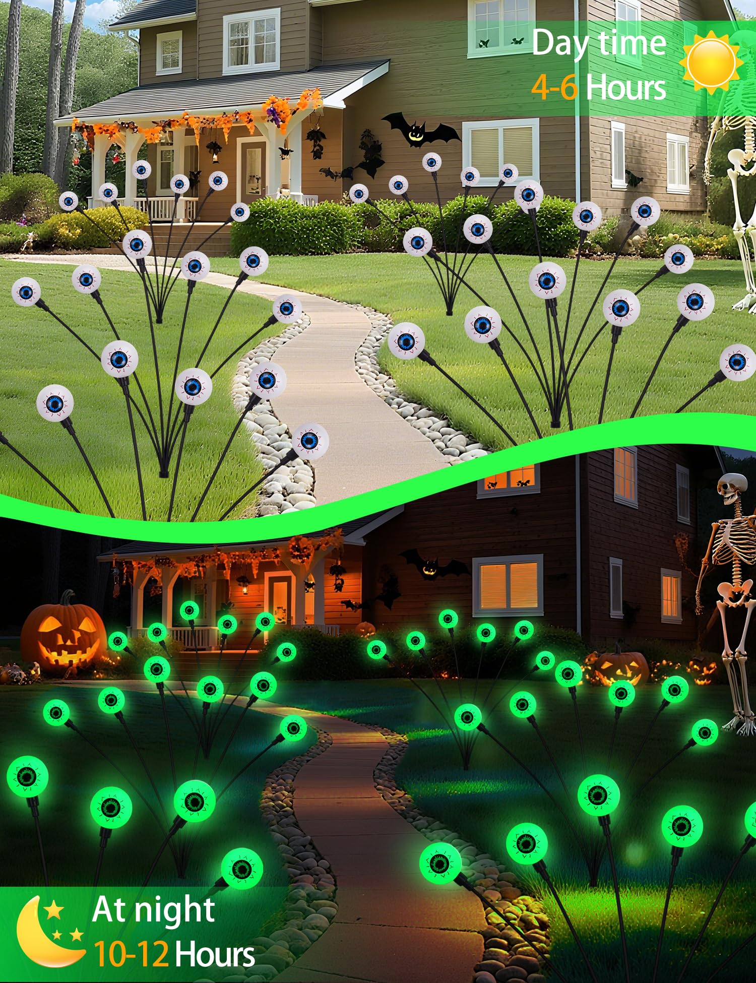 BomKra Halloween Decorations Outdoor Solar Scary Eyeball Lights - Image 4