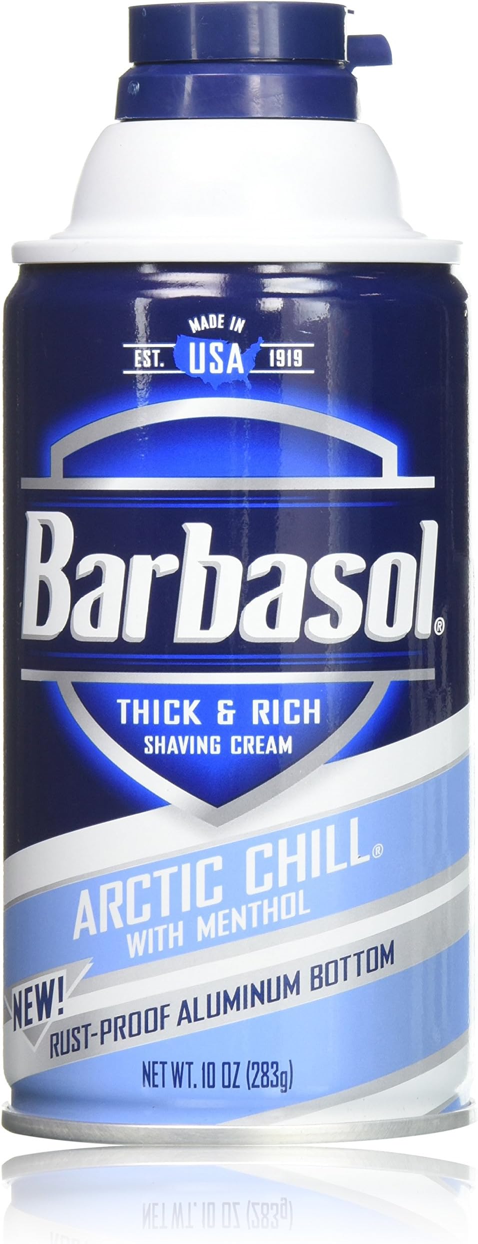 Barbasol Arctic Chill with Menthol Thick and Rich Shaving Cream for Men, 10 Ounce