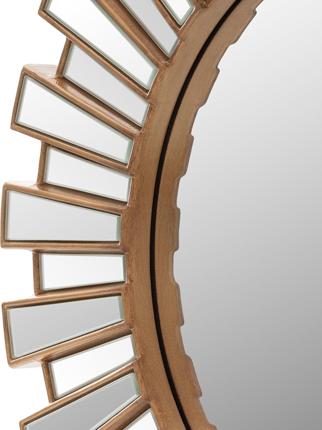 SHYFOY 23.6" Gold Sunburst Wall Mirror, Round Beveled Decorative Mirror with Layered Metal Frame, Glam Luxury Accent Wall Mirror for Living Room, Entryway & Bedroom - Image 8