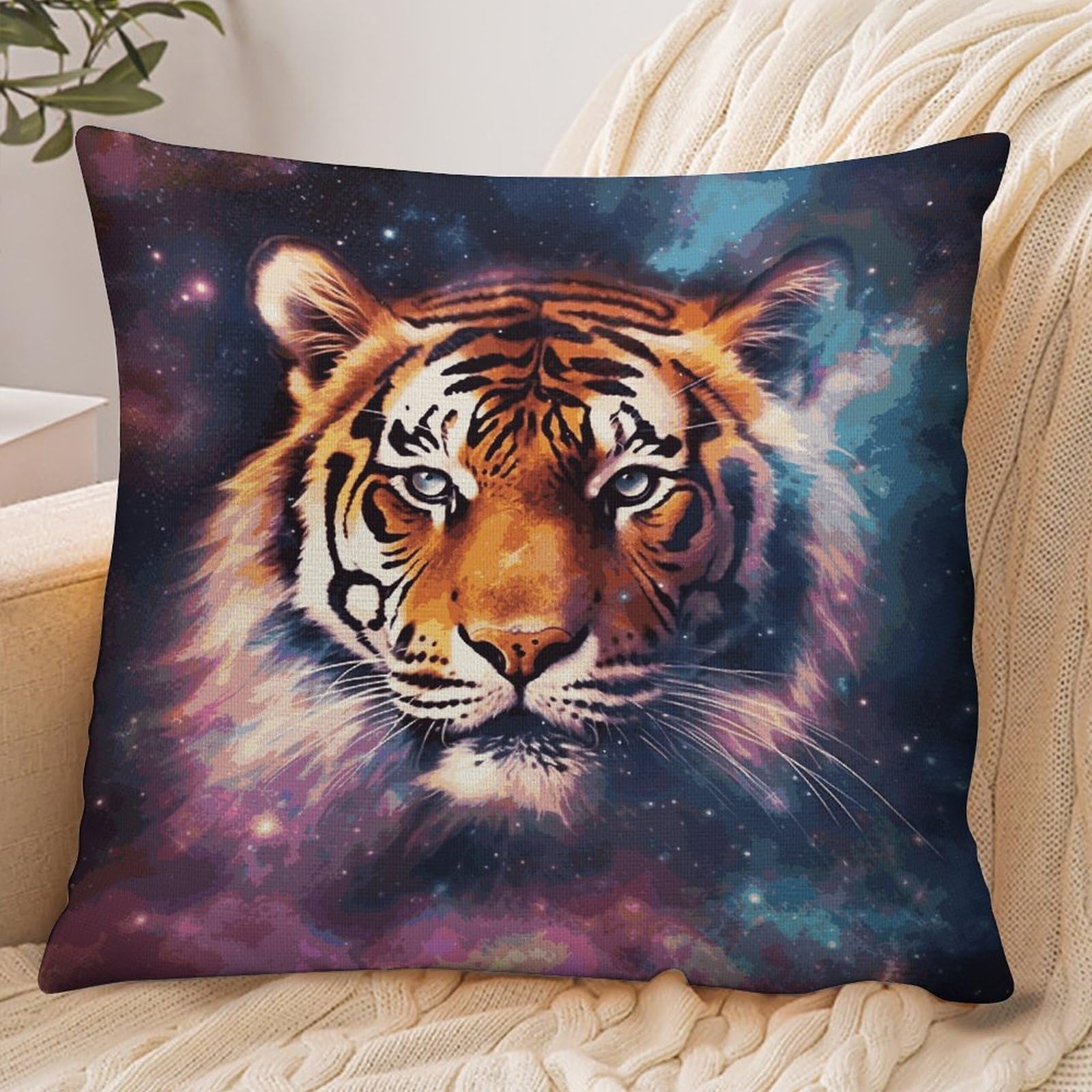 Fekiloot Style Galaxy Tiger Pillowcase Pillow Sham Pillow Case