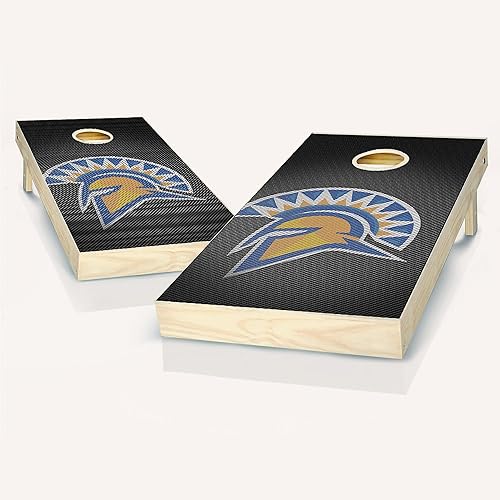 Skip's Garage San Jose - Tablas inclinadas para cornhole - Elige tu tamaño y accesorios - Incluye 2 tablas, 8 bolsas con logotipo del equipo y más