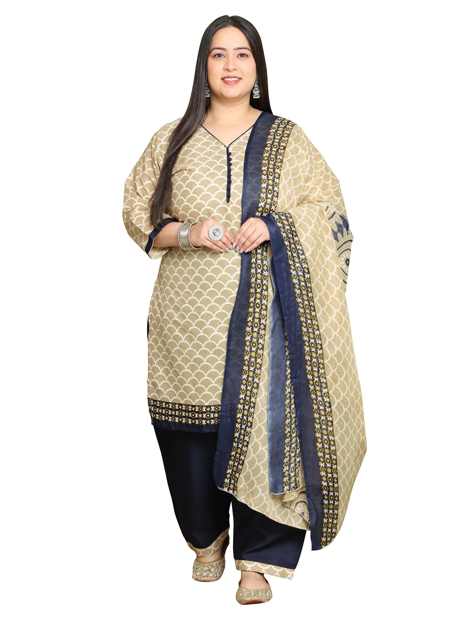 Women's Cotton Blend Salwar Suit Set-image-32